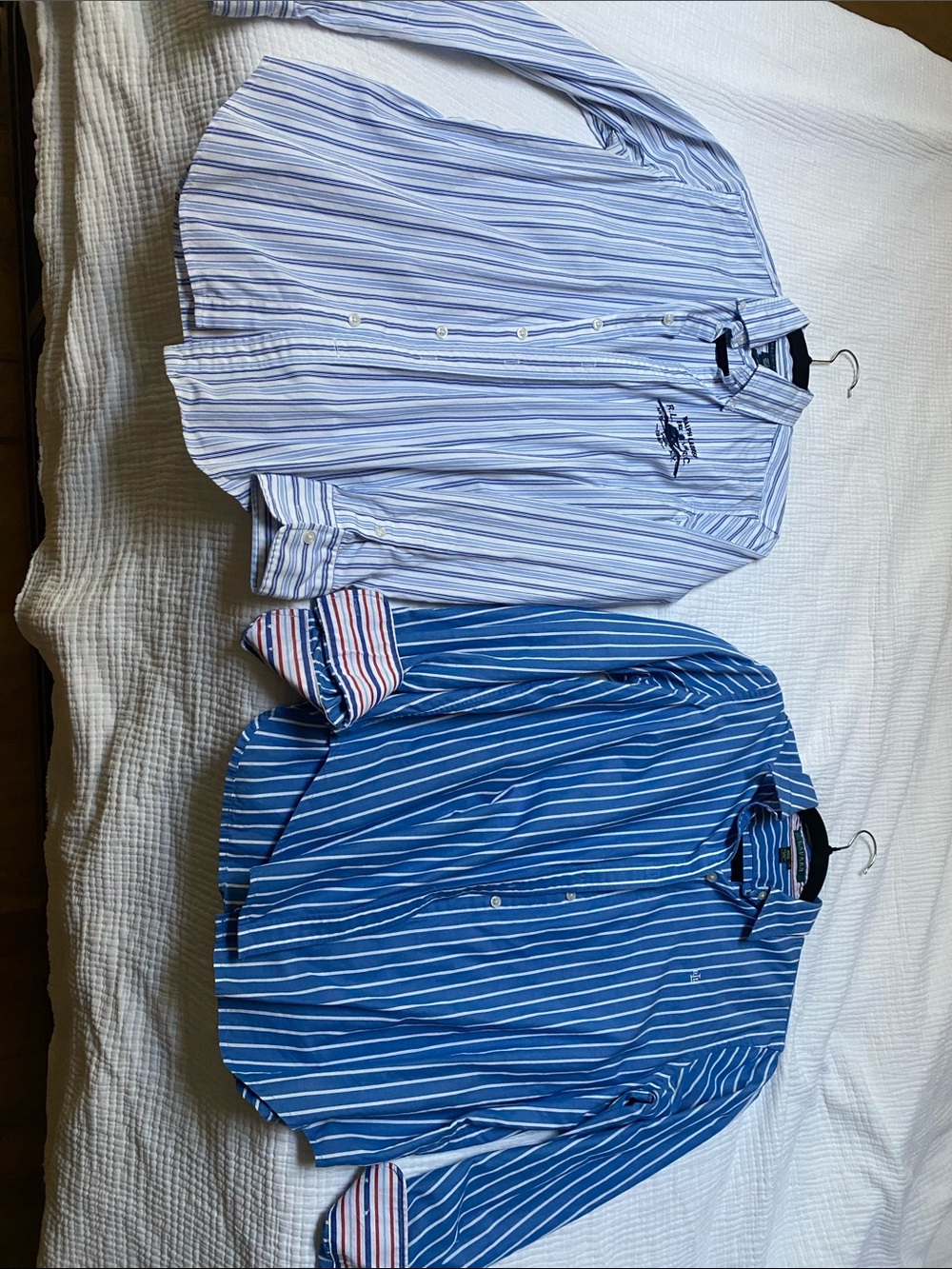 Ralph Lauren womens Blue Stripe Button-Down Shirt - Casual Smart